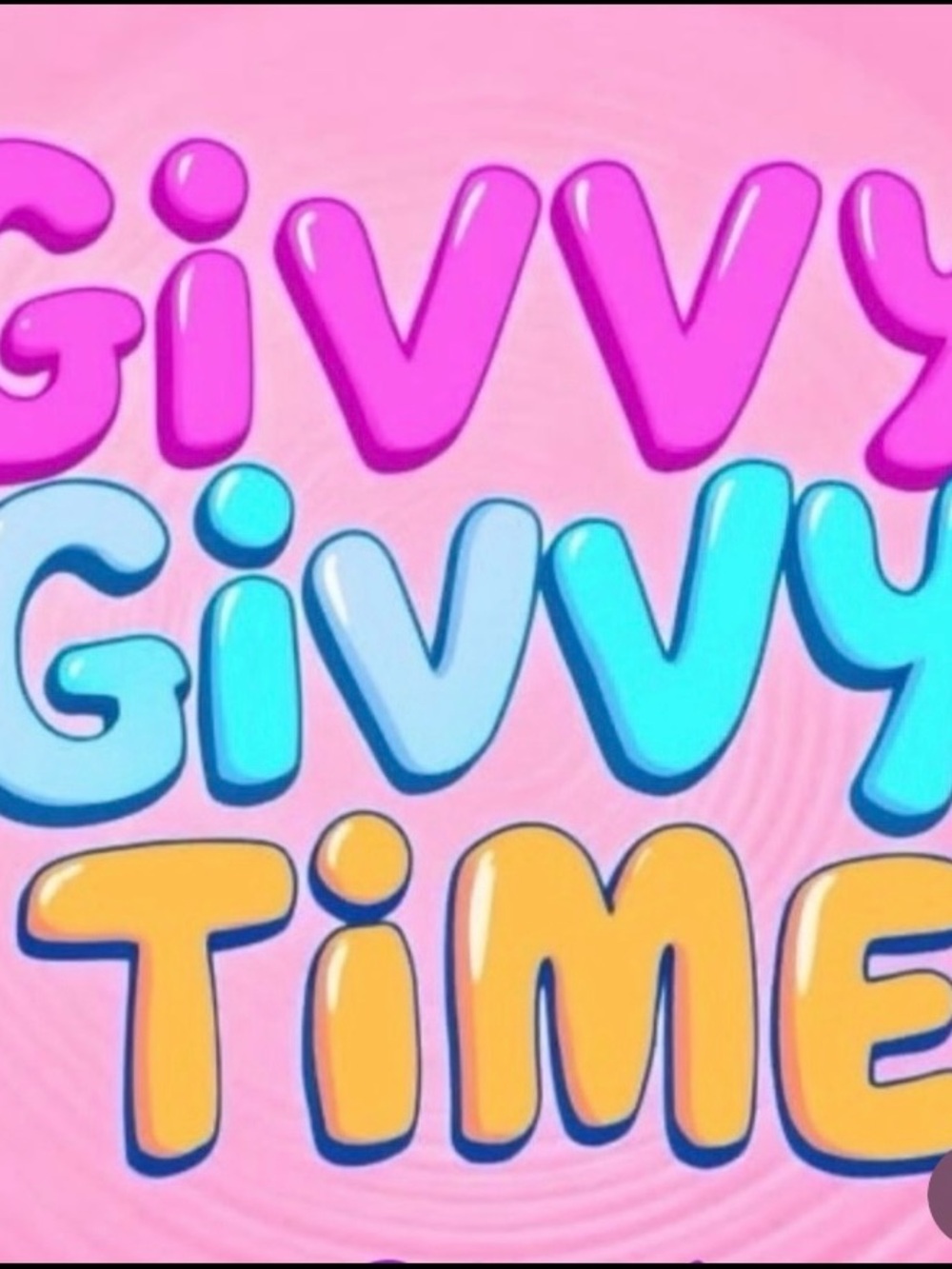 Colorful 'Givvy Time' Graphic Tee/Print - Pink, Cyan, Yellow